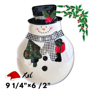 Snowman Buffalo plaid Christmas kitchen decor new